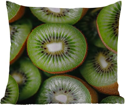 Sierkussen Buiten - Kiwi - Fruit - Groen - 60x60 cm - Weerbestendig