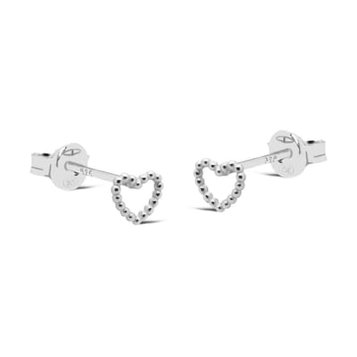Karma Oorknoppen Open Hart Dots Zilver