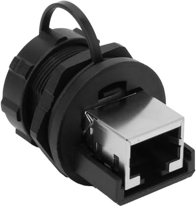 RJ45 Connectoren - Netwerk Adapters - Buiten Gebruik - IP67 Waterdicht - 180 Graden - Zwart