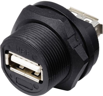 TRU COMPONENTS TC-E13T-FU2-PRF TC-13543548 USB 2.0-bus naar bus IP67 (schroefdraad) 1 stuk(s)