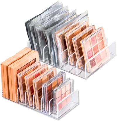 Set van 2 Plastic Cosmetica Organisers met 7 Compartimenten voor Badkamer en Make-up Opberging