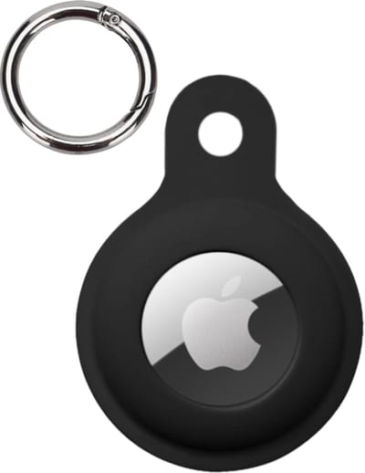 Hoesje Geschikt voor Apple AirTag 2 Hoesje Case Hoesje Geschikt voor Apple AirTag 2e generatie Sleutelhanger Siliconen Hoes - Zwart