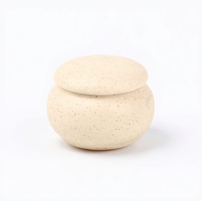Artic Tavira Mini Urn – Beige – Matte – 120ML – Zandsteen – Rustieke Zandstenen Urn – Handgemaakt – Mini Urn – Menselijk As – Huisdieren Urn – Urn Hond – Urn Kat – Urn voor As Volwassen – Urne – Urnen – Urne Volwassenen – Familie Urn