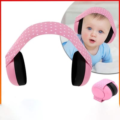 Baby Gehoorbescherming Ruisonderdrukkende Hoofdtelefoon – Elastische Hoofdband Oorbeschermers voor Zuigelingen – Vliegtuigreizen, Slaap, Feest & Babyaccessoires