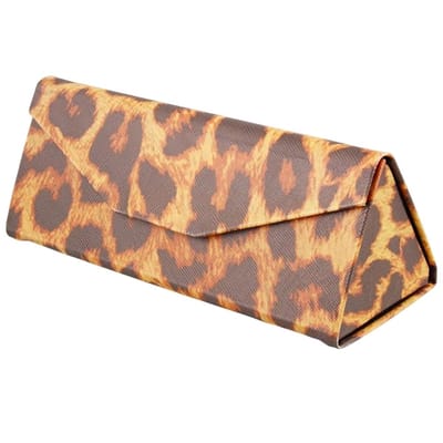 Fako Bijoux® - Brillenkoker - Opvouwbaar - Driehoek - 16x7x6.5cm - Luipaard