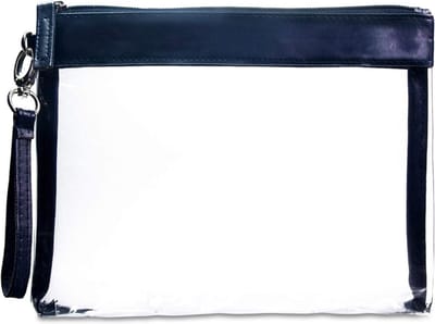 Famanu - Transparante toilettas 1l cosmetictas toilettas doorzichtig vloeistoffen reisset handbagage vliegtuig vlucht reis set handbagage zak rits reistas tas rits waszak (Blauw)