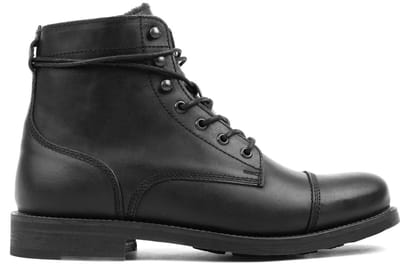 Nordland beret toe cap boots heren zwart waxed leer