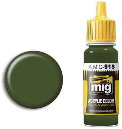 AMMO by Mig Jimenez Hobbyverf Acrylverf - MIG 0915 Dark Green - Acryl Verf flesje - 17 ml