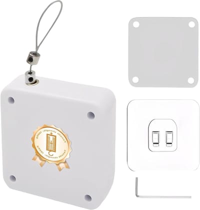 Automatische Deurdranger, Wit, Geen Boren, 1000 g Deurdranger met 1 m Touw en Verstelbare Sluiting, Ideaal voor Kamers, Balkondeuren en Voordeuren