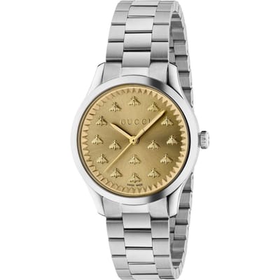 Gucci YA1265035 G-Timeless Gouden Wijzerplaat Dames Horloge