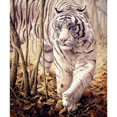 Diamond Painting Witte Tijger Diamant Borduurwerk Volledige Boor Strass Wilde Dier Kruissteek 20X30CM white