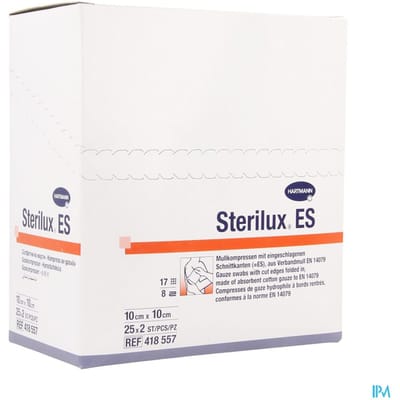 Sterilux Es 10x10cm 8l.st. 25x2 P/s
