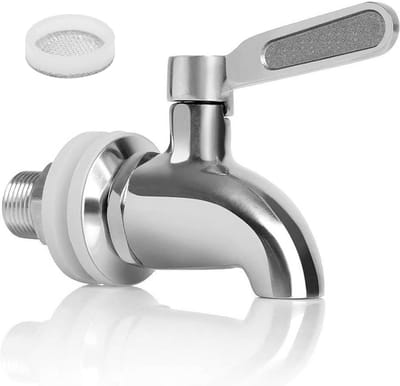 Vervangende Tap voor Drinkdispenser, RVS Kraan voor Koud en Warm Water, Geschikt voor Bierfust en Drinkfontein (16mm)