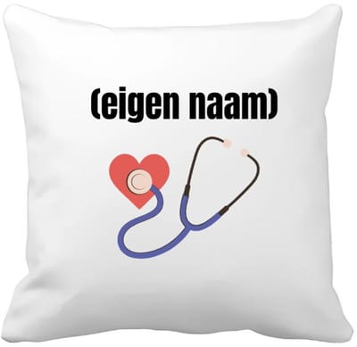 Akyol - dokter slethoscoop met eigen naam Kussen hoes - Dokter - iemand die dokter is - ziekenhuis - hart - verjaardag - cadeau - kado - 40 bij 40 cm