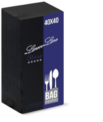 BulkySoft Pochetten Servetten Zwart Airlaid 1laags 40x40cm 1000 Stuks