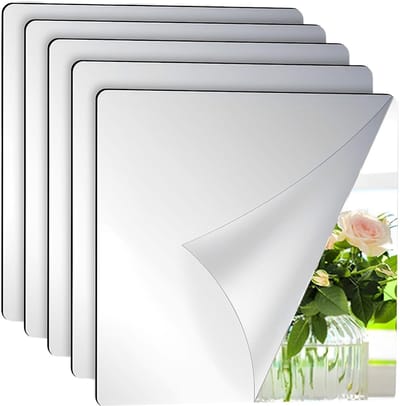 Spiegels voor Wanddecoratie, Zelfklevend en Breukbestendig, Perfect voor Make-up en Interieur (30x30cm)
