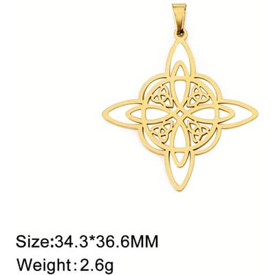 Pendentif Nœud de Sorcière, Style Celtique Irlandais, Bracelet Collier DIY Fait Main, Bijou Créatif Cadeau Accessoire Personnalisé beige