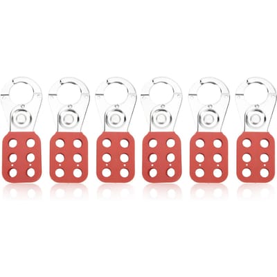 6 Stuks Set 6 Gaten Lockout Tagout Veiligheidshasp Manipulatiebestendig voor Industrieel Chemisch Elektrische Energie white