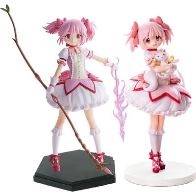 18CM Puella Magi Madoka Magica Figurine Anime Kaname Madoka Fille Magique Modèle d'Action Anime PVC Modèle Dessin Animé Anime Kawaii Jouet Cadeau white