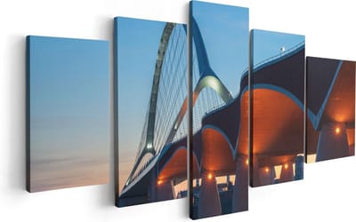 Artaza Canvas Schilderij Vijfluik Oversteek Brug in Nijmegen - 100x50 - Foto Op Canvas - Canvas Print