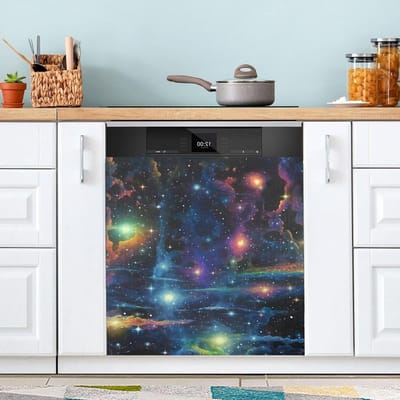Vaatwasser Cover - Magneet Keuken - Keuken Decoratie - Eenvoudige Installatie - 23 x 26 Inch - Galaxy Sterren