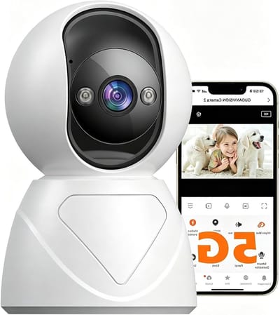 5G WiFi Beveiligingscamera - Binnen Camera Huisdier Camera - Huisbewaking - Intelligente Bewegingsdetectie - 3MP UHD - Wit