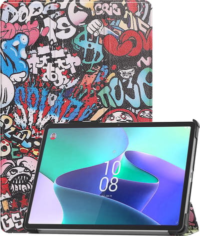 Hoes - Geschikt voor Lenovo Tab P11 Pro - Dun & Stevig - Trifold Bookcase - Hard Cover Case - Met Uitsparing Geschikt voor Lenovo Pen - Hardcover Book - Tablet Hoesje - Graffity