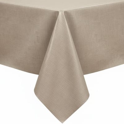 Protecttable - Tafelzeil Linnenlook Sand 140x100cm - Tafelkleed Afwasbaar - Kunststof