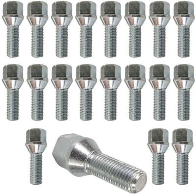 Wielschroef M12 - Velgbevestiging - Auto Onderhoud - Conisch 60 graden - 39 mm lengte - Zilverkleurig
