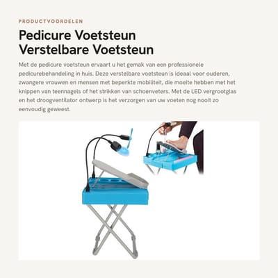 Dailygoods - Pedicure Voetsteun - Verstelbare Voetsteun - Professioneel en Antislip - Handig voor Ouderen en Zwangeren - Pedicure Voetsteun Sets - Inc...