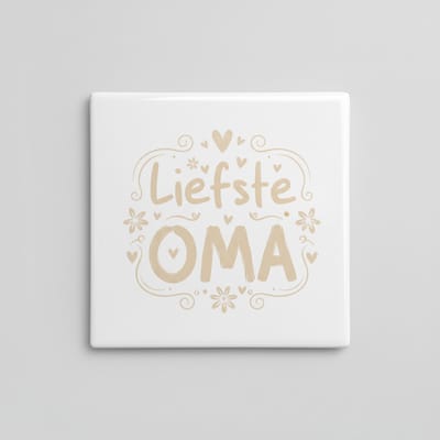 Liefste Oma Keramische Tegel – Elegant Cadeau voor de Beste Oma – Decoratieve Wandtegel 15×15 cm