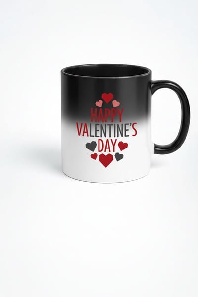 Magische Valentijnsdag Mok - 'Happy Valentine's Day' met Harten | Kleurveranderende Liefdesmok Cadeau