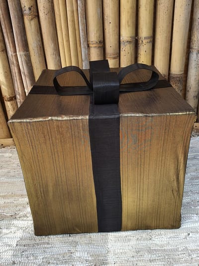 House of Seasons Kersthanger cadeau  pull up goud zwart 50x50x50 cm