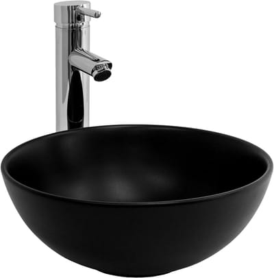 Keramische Wastafel - Waskom Handwasbak - Badkamer Toilet - Mat Zwart Design - 32x13.5 cm