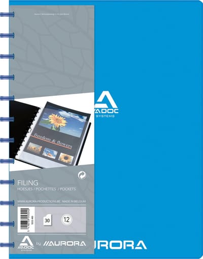 Adoc Bind-Ex A4 Showmap 30 Hoezen Colorlines Blauw