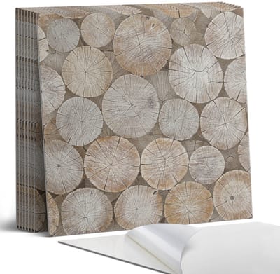 Coloray Plaktegels - Houtnerf in de collectie Portugese Tegels - 30 cm x 30 cm - Beige Plaktegels - 9 stuks - Vierkant PVC Tegels - Plaktegels Keuken - Zelfklevende Vloertegels - Vinyl Tegels - Zelfklevende Tegels