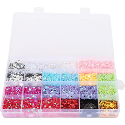 Pailletten Vijfpuntige Ster Hartvormige Zeshoek Huwelijksdecoratie DIY Sieraden Materiaal Knutselgereedschap white