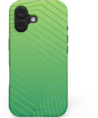Casetastic hoesje geschikt voor Apple iPhone 16 - MagSafe - Dubbellaagse bescherming - Neon Groen Net - Fashion Case - Groen