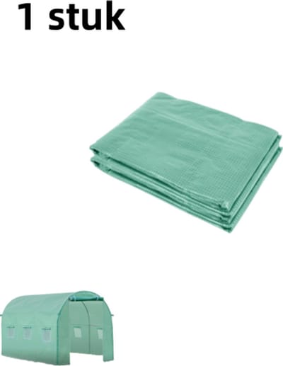 1 stuk - Tuinfolie - 3x2x2m - Vervangfolie - met 6 vensters - Polyethyleen - voor tuintunnels, kassen, kunststof kassen, kasfolie - groen