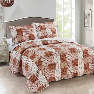 Lavandoux - Bedsprei - Quilt - Paisley Delight - 140x200cm - Bordeauxrood