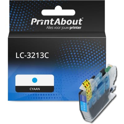 PrintAbout huismerk Inktcartridge LC-3213C Cyaan Hoge capaciteit Geschikt voor Brother
