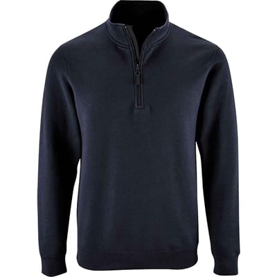 SOLS Heren Stan Zip Staande Kraag Trui (Franse marine)