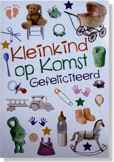 Gefeliciteerd Kleinkind op Komst - Luxe geboortekaartje Kleinkind - 12x17cm - Gevouwen wenskaart met envelop