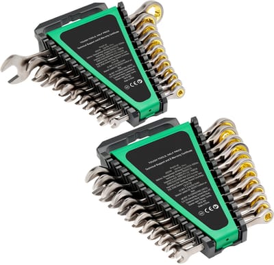 24-Delige Combinatiesleutelset, Ratelsleutel met Organisatierekje, Cr-V Staal Sae 1/4“ Tot 7/8”, Metrisch 8 Mm Tot 19 Mm, Ideaal voor Autoreparaties, Huishouden En Noodgevallen