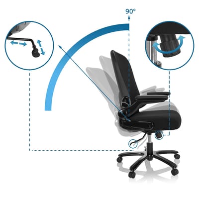 Zware stoelen / Bureaustoel INSTRUCTOR SW I - XXL Netstof / Stof zwart hjh OFFICE