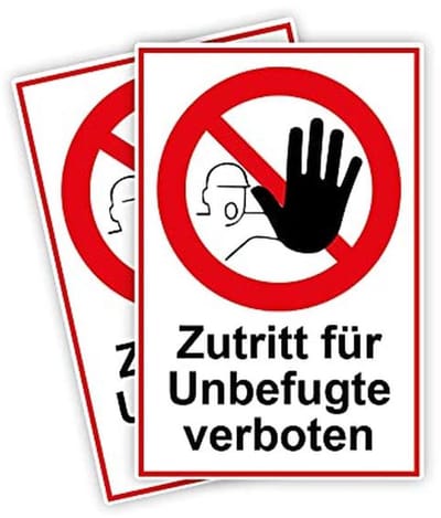 Verboden toegang borden 20 x 30 cm van stevig pvc met UV-bescherming