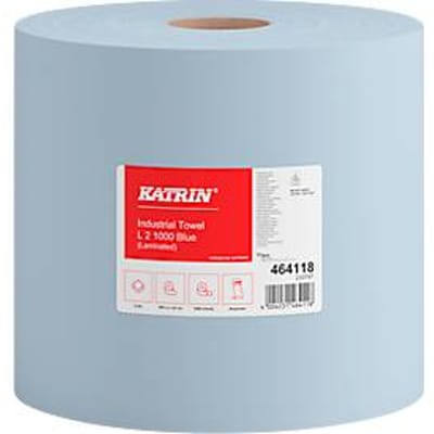 Katrin schoonmaakrollen - 2 rollen met elk 1000 vellen - 2-laags-  blauw