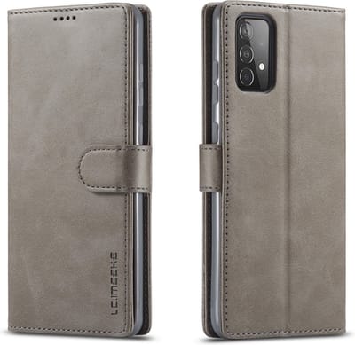 LC.IMEEKE Hoesje - Geschikt voor Samsung Galaxy A52 / A52s Hoesje - LC.IMEEKE Luxe Book Case - Grijs