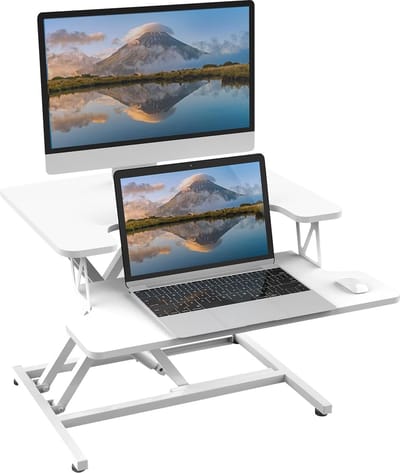 JGS® - Premium In Hoogte Verstelbaar Sta-Bureau Ergonomisch Werkstation 55 x 40 cm Snelle Zit-Sta Transformatie -