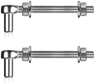 Dailygoods- Poortscharnier 150 mm - 2 Stuks - J-bouten - Roestvrij Staal - Zware Last - Draaibaar tot 200 kg - Deurscharnier